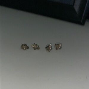 Gold and Silver Bee Stud Earrings